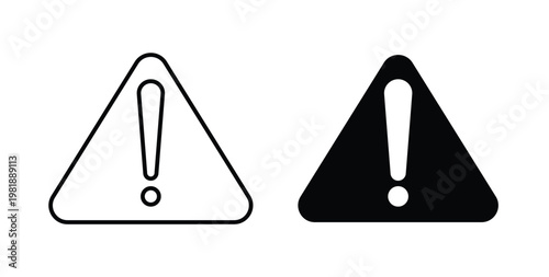 Error icon in black and white color. Solid and linear icons