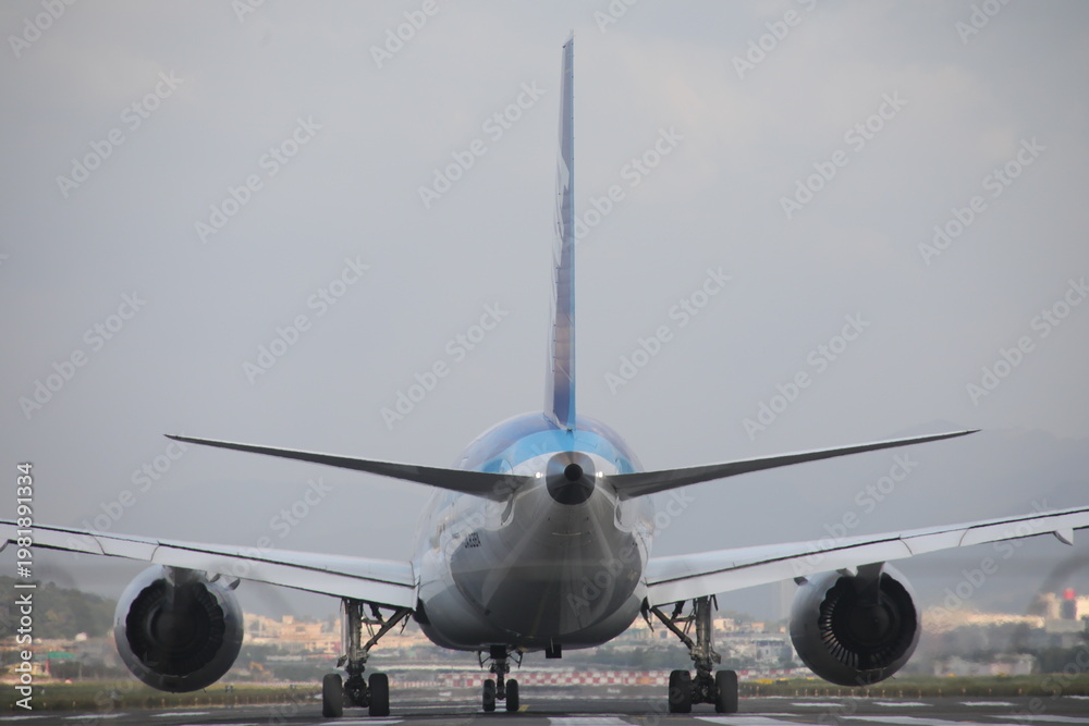 Naklejka premium Dreamliner taxiing on runway