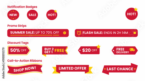 E-commerce promotion badges and tags
