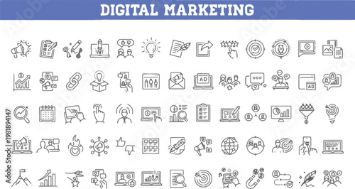 A comprehensive illustration of digital marketing concepts and strategies.