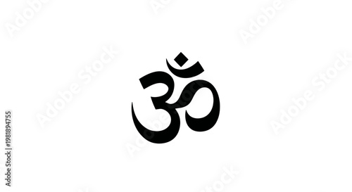 Om Symbol Black Isolated