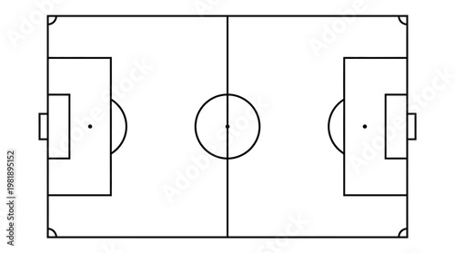 Football Field Diagram: A meticulously crafted illustration of a football field, highlighting the strategic layout and precise measurements essential to the sport.