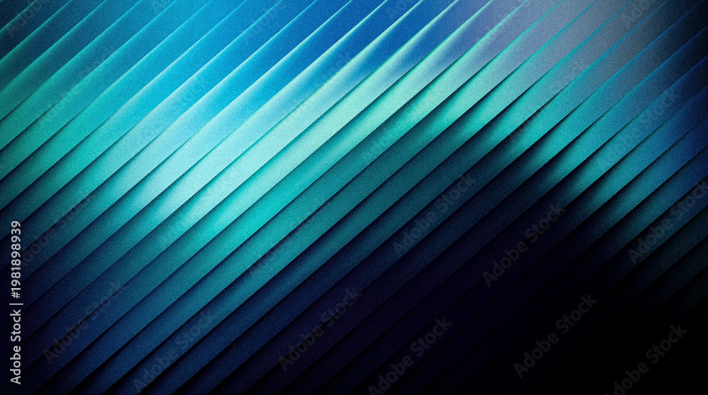 Naklejka premium Abstract background with diagonal lines and gradient blue and teal colors, modern geometric pattern design
