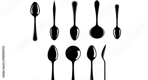 Spoon Perspective Vector – Top & Side View Set