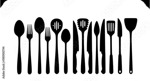 Kitchen Utensils Vector – Spoon Fork Knife Set