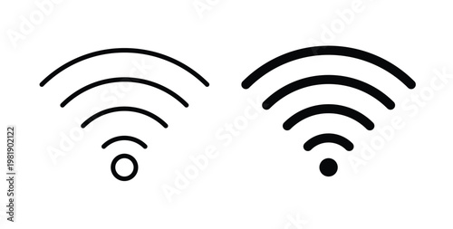 Signal icon in black and white color. Solid and linear icons