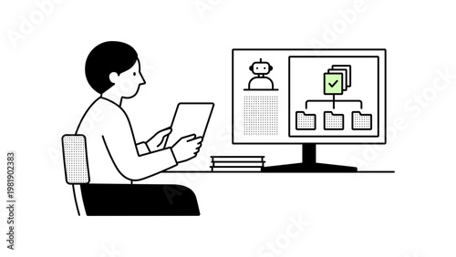 AI powered document sorting and approval workflow vector