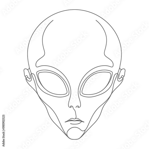 Alien head outline extraterrestrial creature icon