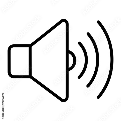 Speaker volume sound output simple line art icon