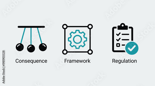 Icons of consequence framework and regulation Vector