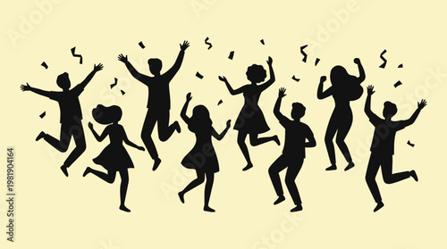 People jumping in celebration together.