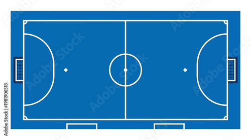 Futsal Court Diagram: An overhead blueprint of a futsal court, featuring all the essential markings and boundaries for this exciting indoor soccer variation.