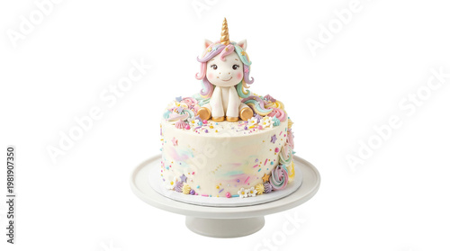 cake with unicorn topper