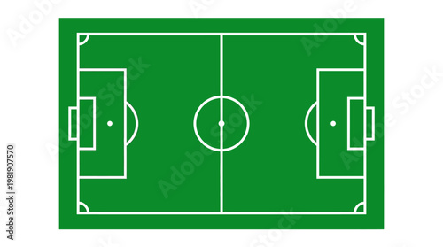 Soccer Field Illustration: A vibrant illustration showcasing a soccer field, ready for the thrill of the game, with meticulous lines and strategic zones
