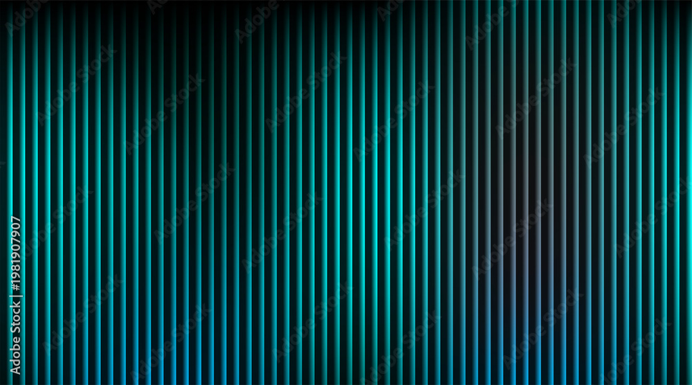 Obraz premium sleek glass effects striped background with vibrant blue neon gradient and glowing lines