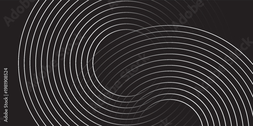 create a bold look with a centric circle background featuring vector graphics of sound waves.