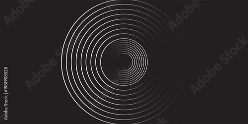 create a bold look with a centric circle background featuring vector graphics of sound waves.
