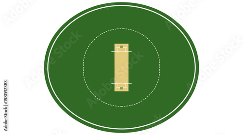 Cricket Pitch: Aerial view of a well-maintained cricket pitch, showcasing its central role in the game with precision and order.