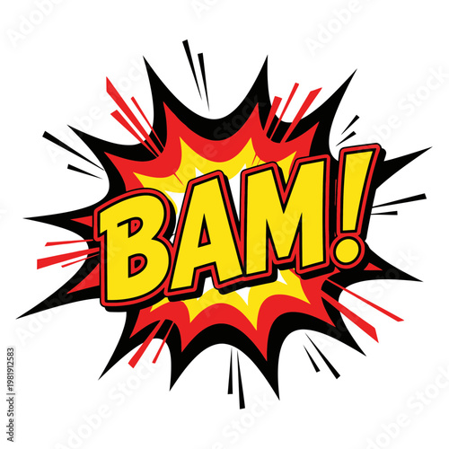 Comic Book Bam Explosion Sound Effect - Pop Art Style