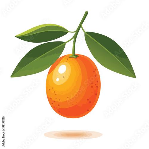 Fresh Orange Fruit with Green Leaves in Bright Natural Light