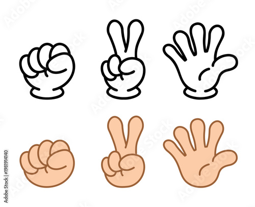 じゃんけん 手袋バージョン 素手バージョン セット素材