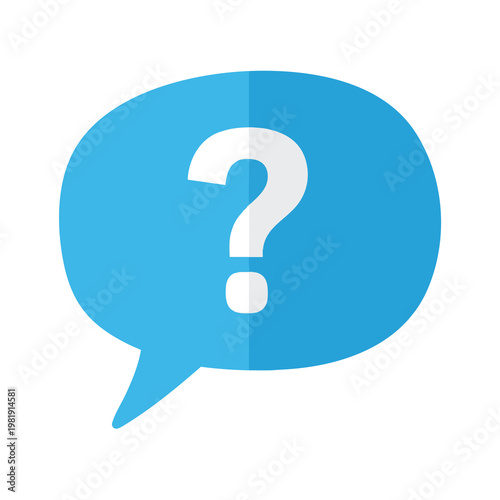 Colorful Abstract Speech Bubble with Question Mark for Communication and Inquiry