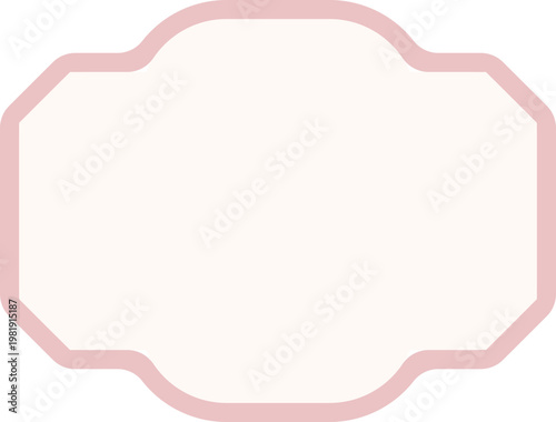 Vintage label retro frame, elegant craft badges. Pink emblem, banner