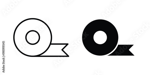Adhesive tape icon vector logo. icons in solid, editable strokes.