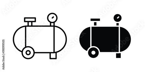 Air compressor icon vector logo. icons in solid, editable strokes.
