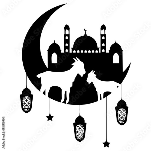 Islamic mosque crescent Eid al Adha
