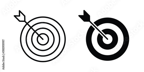 Archery icon vector logo. icons in solid, editable strokes.