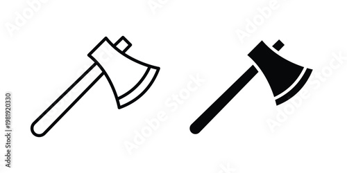Axe icon vector logo. icons in solid, editable strokes.