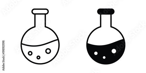 Beaker icon vector logo. icons in solid, editable strokes.