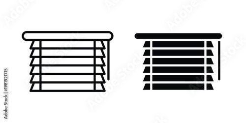 Blinds icon vector logo. icons in solid, editable strokes.