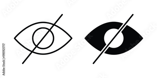 Blindness icon vector logo. icons in solid, editable strokes.