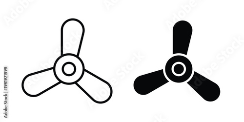 Boat screw icon vector logo. icons in solid, editable strokes.