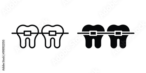 Braces icon vector logo. icons in solid, editable strokes.