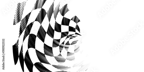 Racing flag grunge design of vector car race sport, auto rally and motocross.