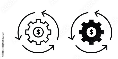 Business model icon vector logo. icons in solid, editable strokes.