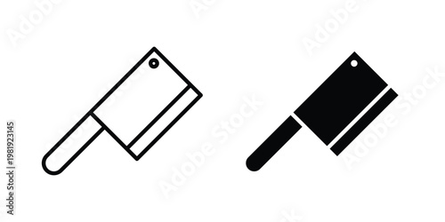 Butcher knife icon vector logo. icons in solid, editable strokes.