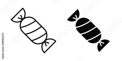 Candy icon vector logo. icons in solid, editable strokes.
