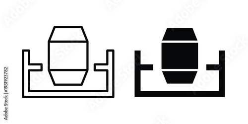 cement mixers icon vector logo. icons in solid, editable strokes.