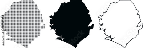 Sierra Leone Map Dotted Silhouette Outline Vector Graphics africa country