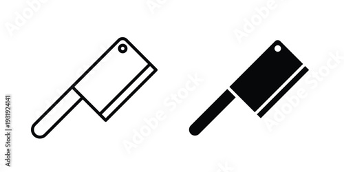 Chopper knife icon vector logo. icons in solid, editable strokes.