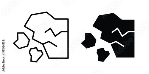 Cliff icon vector logo. icons in solid, editable strokes.