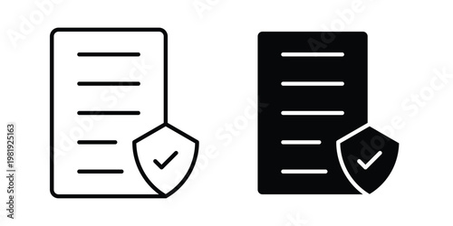 Contract coverage icon vector logo. icons in solid, editable strokes.