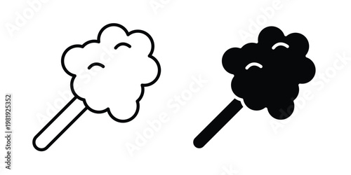 Cotton Candy icon vector logo. icons in solid, editable strokes.