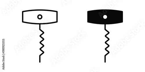 Corkscrew icon vector logo. icons in solid, editable strokes.