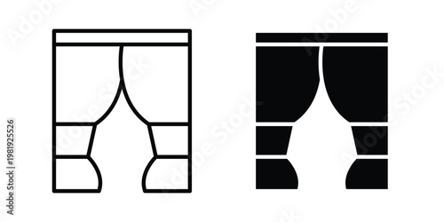 Curtains icon vector logo. icons in solid, editable strokes.