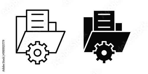 Data management icon vector logo. icons in solid, editable strokes.